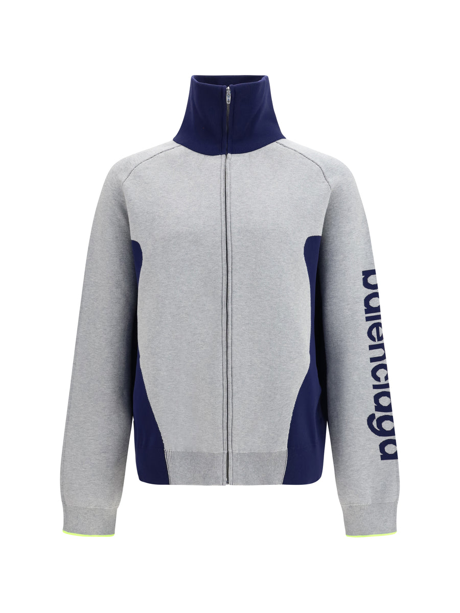 Zip Knit Sweater Bodys Grey-Navy Grey/navy Cotton
