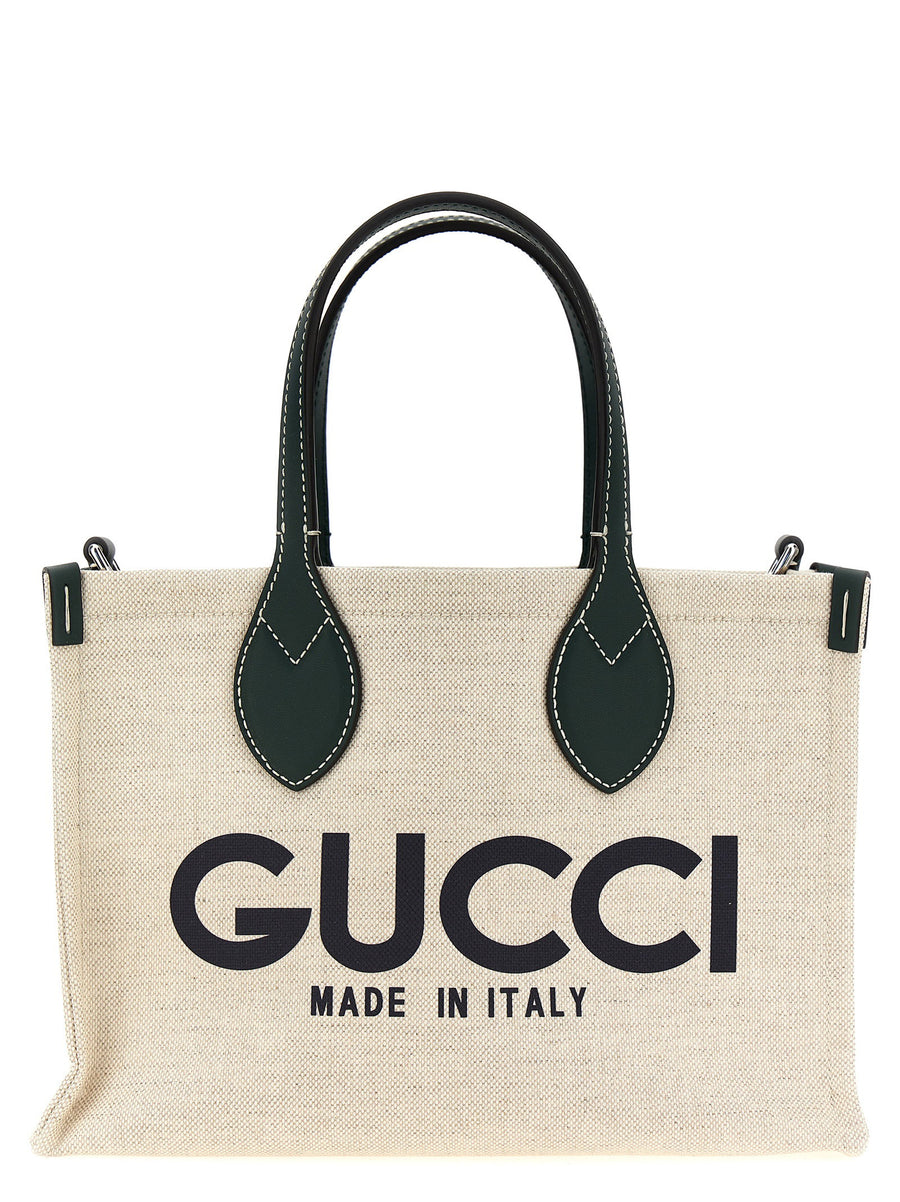 Gucci Logo-Print Canvas Tote Bag — Cream