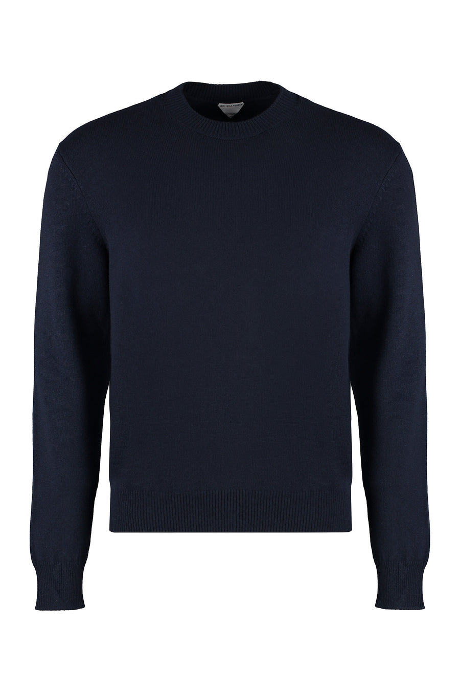Crew-Neck Cashmere Sweater With Elbow Patches Blue Sweatshirts