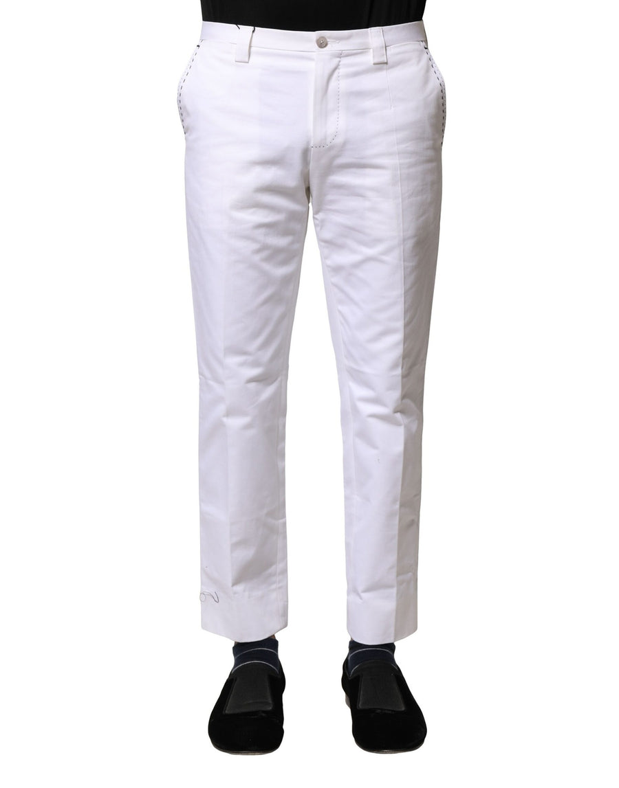 Dolce & Gabbana 100% Cotton trousers in white