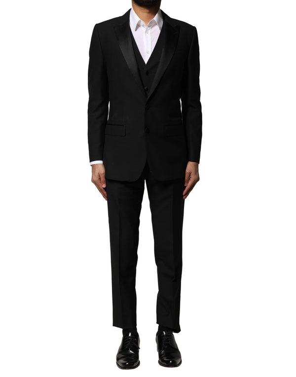 Dolce & Gabbana 90% Virgin Wool 7% Silk 3% Polyester suit in black