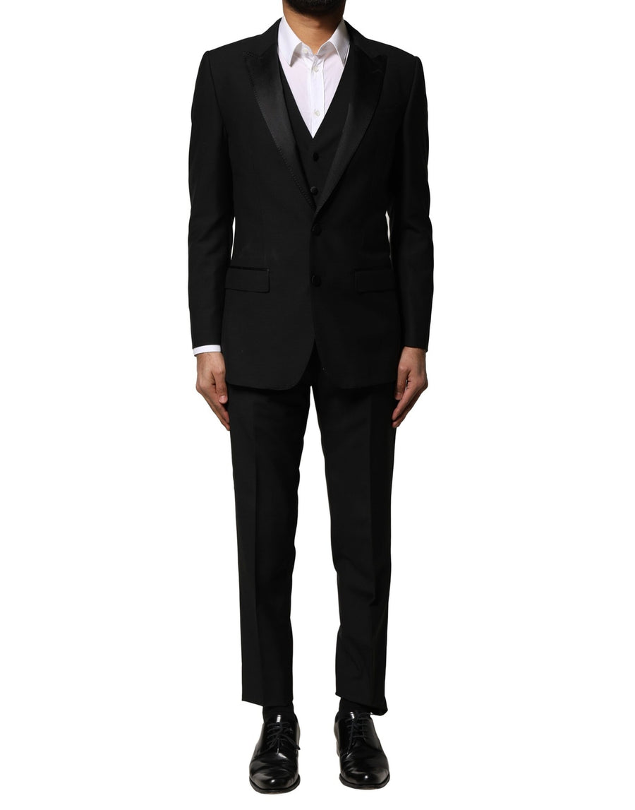 Dolce & Gabbana 90% Virgin Wool 7% Silk 3% Polyester suit in black