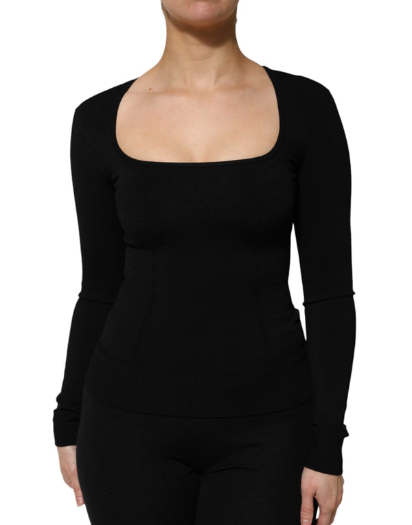 Dolce & Gabbana 72% Viscose 15% Polyester 10% Nylon 3% Elastane blouse in black