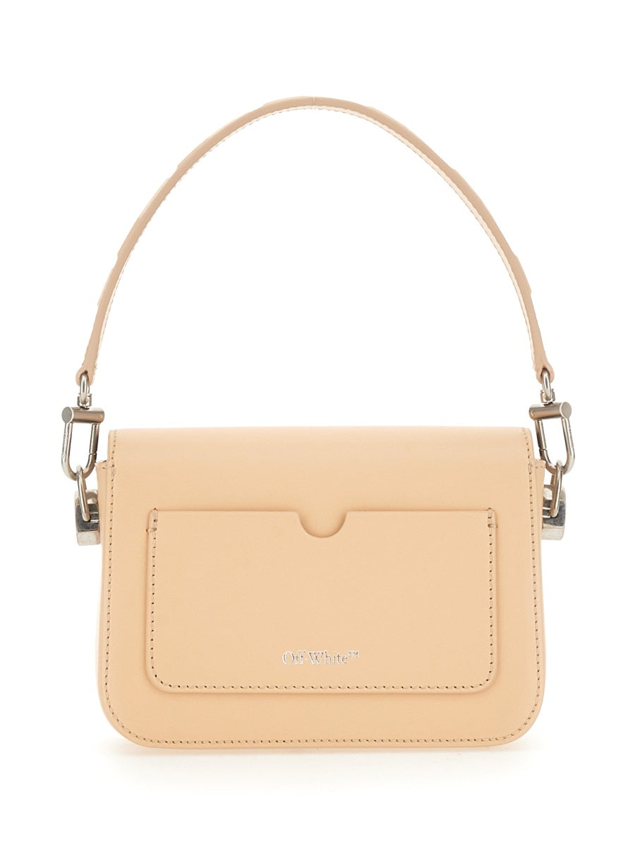 Small Leather Binder Bag Beige Shoulder