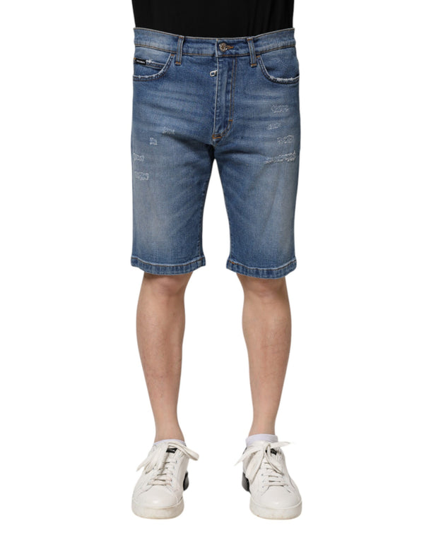 Dolce & Gabbana 98% Cotton bermuda shorts in blue