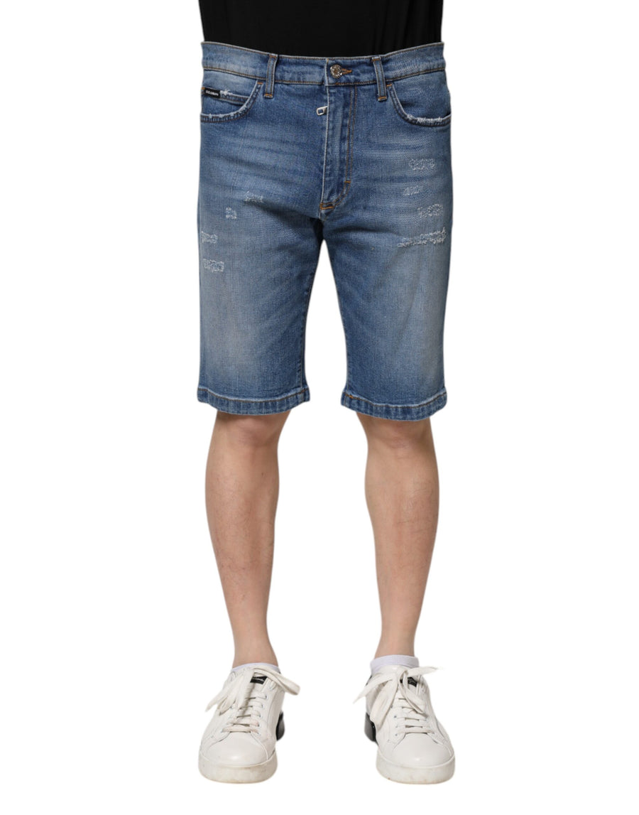 Dolce & Gabbana 98% Cotton bermuda shorts in blue
