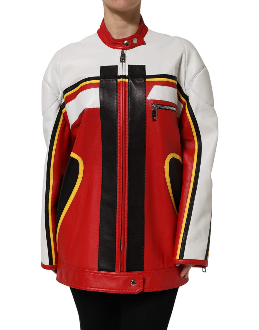 Dolce & Gabbana 70% Lambskin leather jacket in multicolor