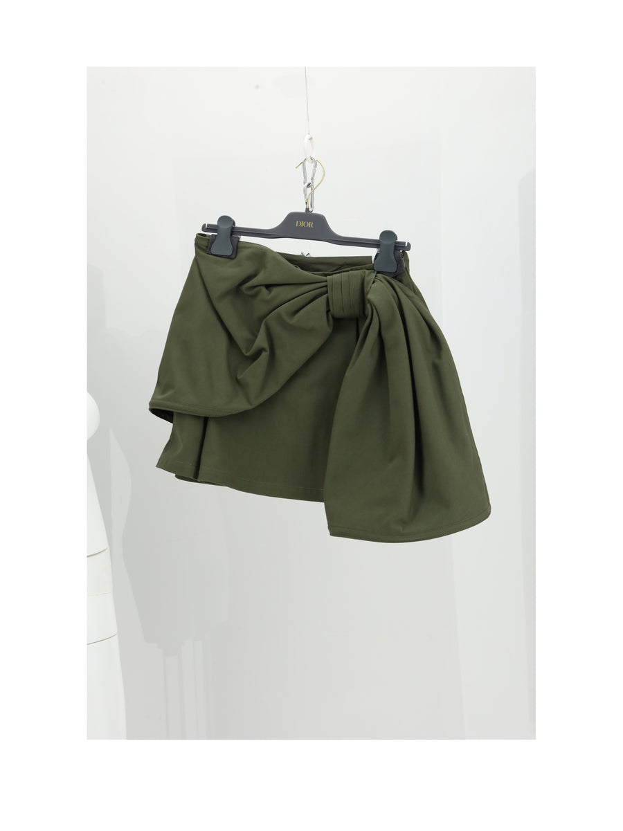 Mini Skirt Khaki Cotton