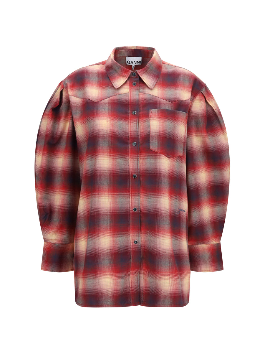 Ganni 100% Cotton shirt in red