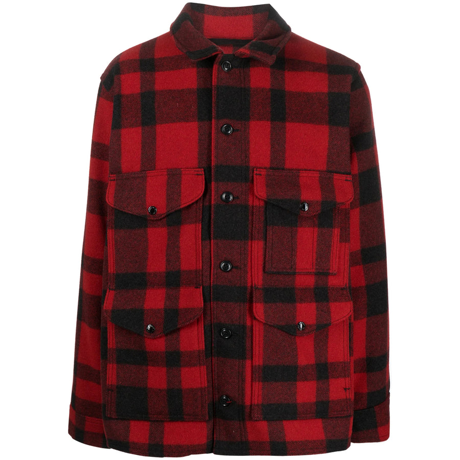 Wool Plaid Shirt Jacket Red/black