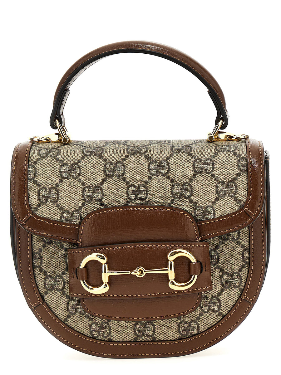 Gucci Horsebit Top Handle Bag — Brown
