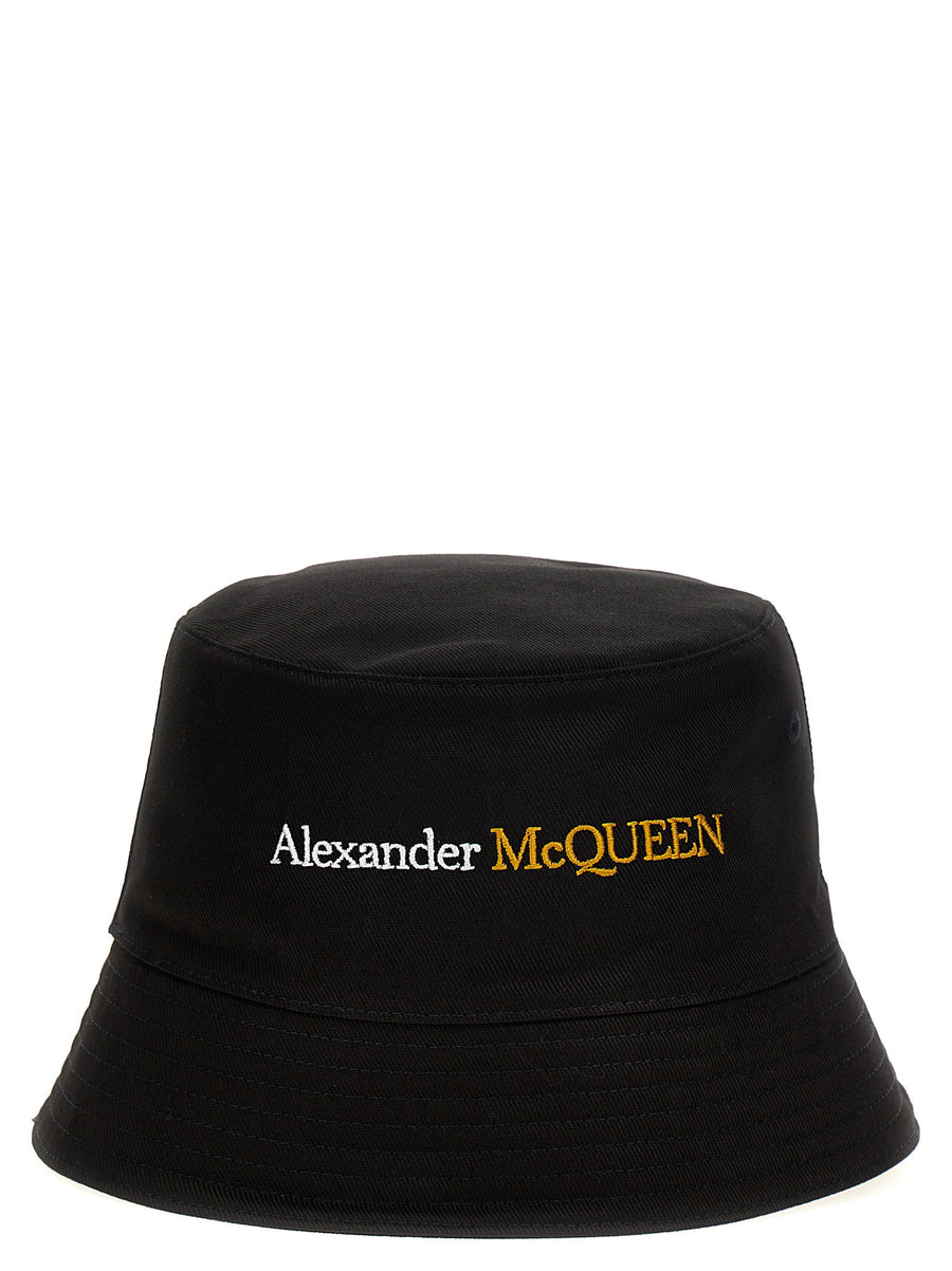 Alexander McQueen Logo-Embroidered Bucket Hat — Black