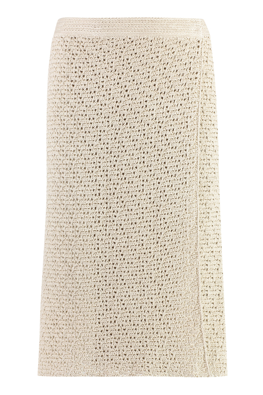 Ecru Cotton Crochet Wrap Skirt