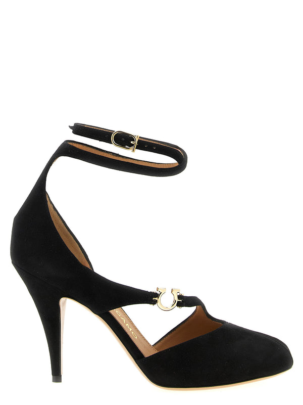 Ferragamo فستان مولي كعب — أسود