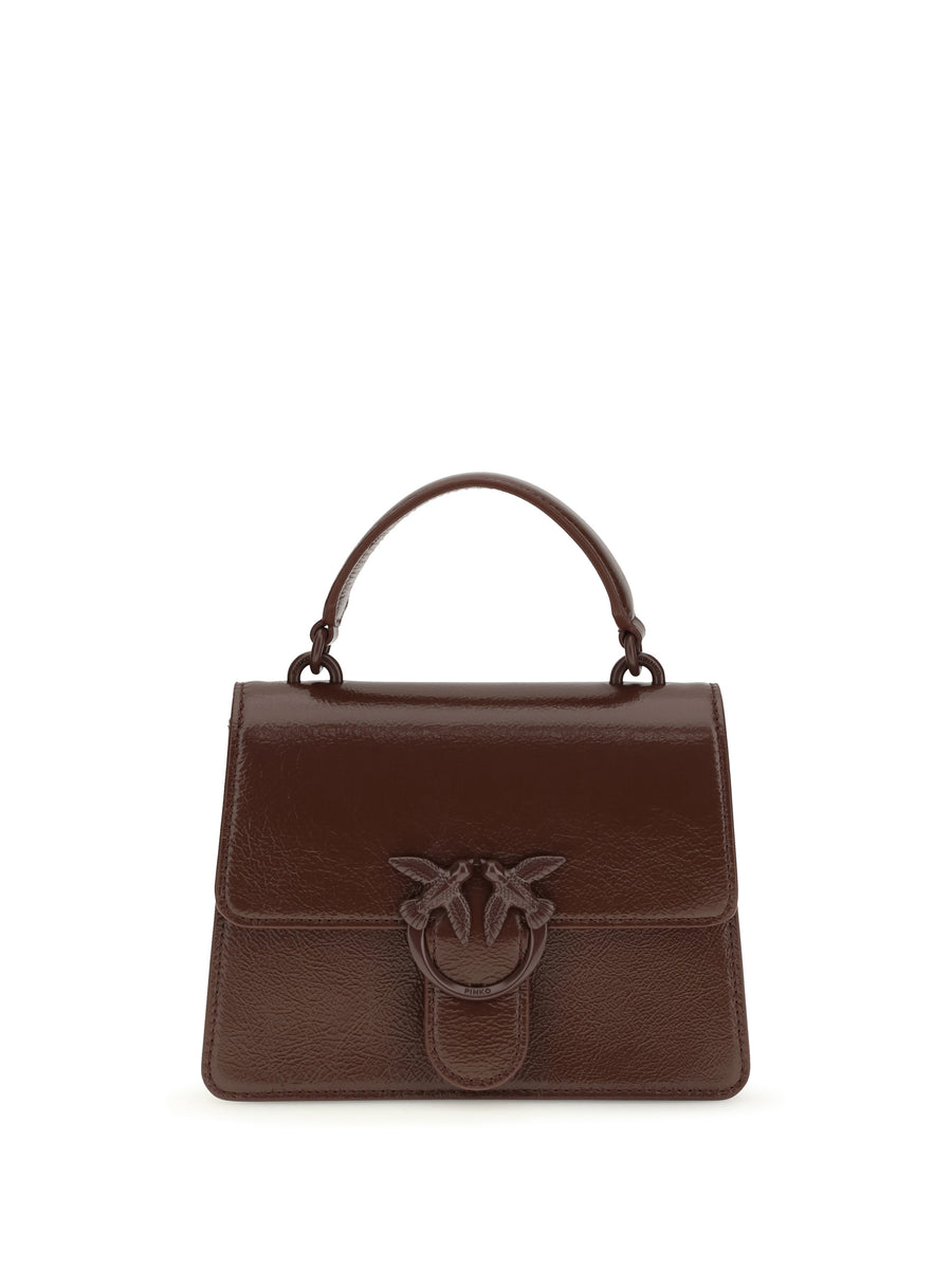 Shiny Leather Love One Top Mini Handbag Burgundy Wine- Block Color Goatskin/hircus Goatskin Handbags