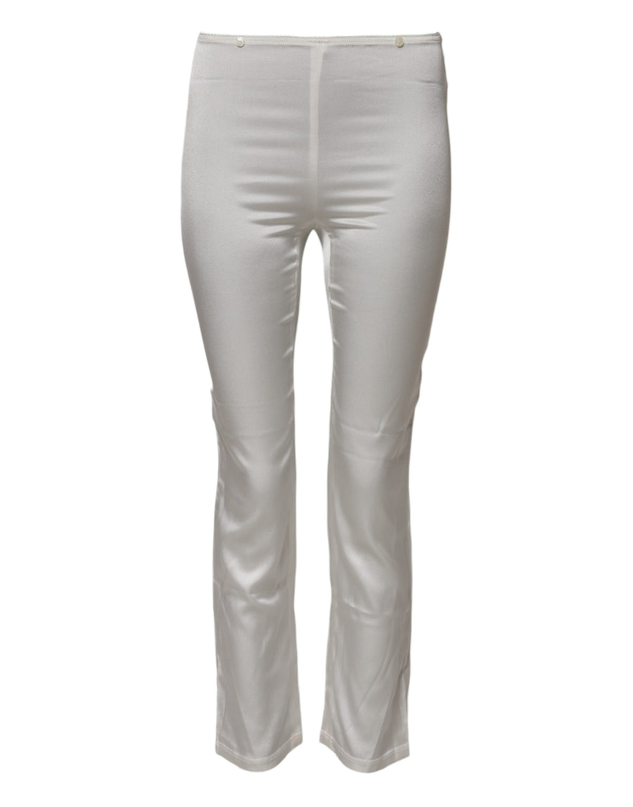 Dolce & Gabbana 94% Silk 6% Elastane trousers in white