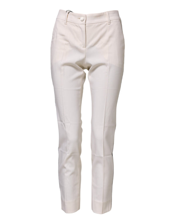 Dolce & Gabbana 99% Virgin Wool trousers in white