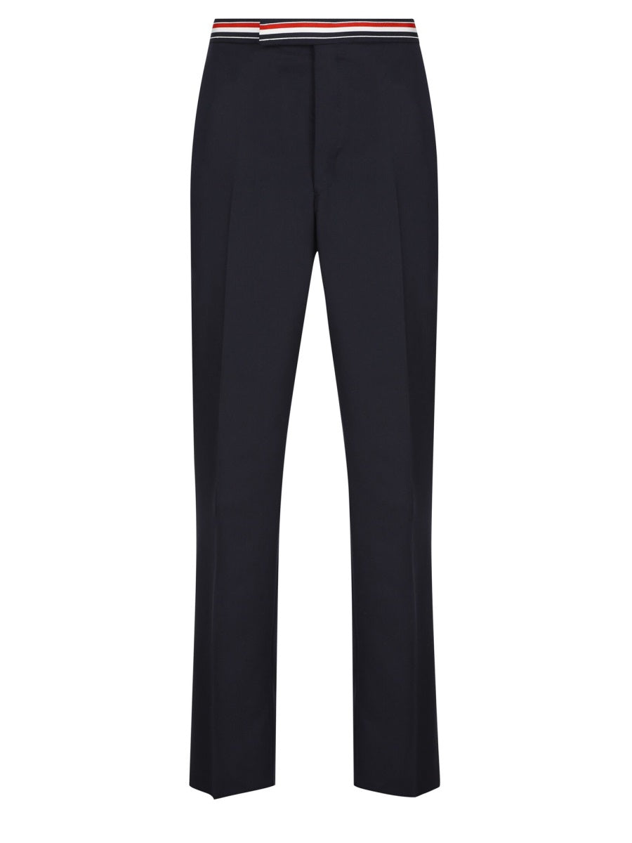 Wool Pants With Hidden Closure Blue Trousers