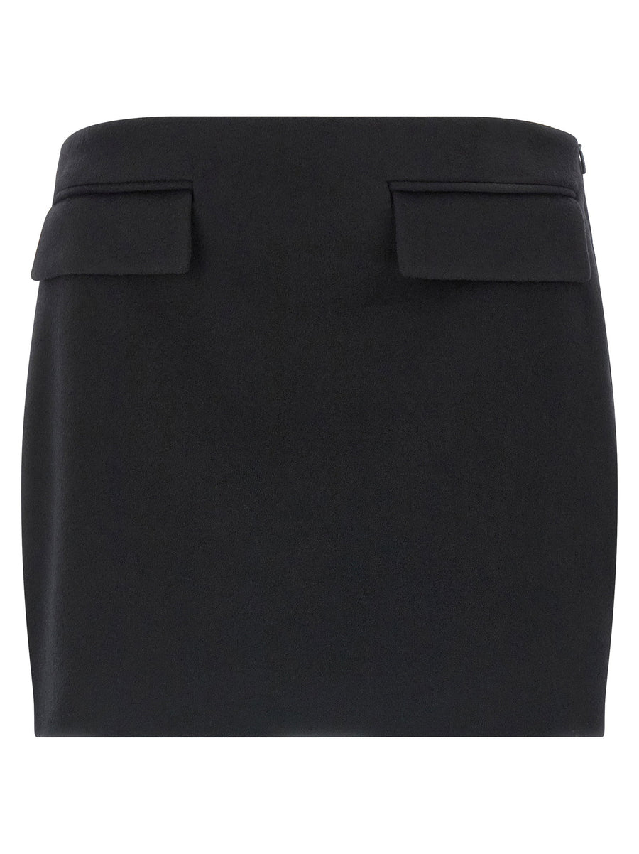 Ferragamo Wool and Cashmere Mini Skirt — Black