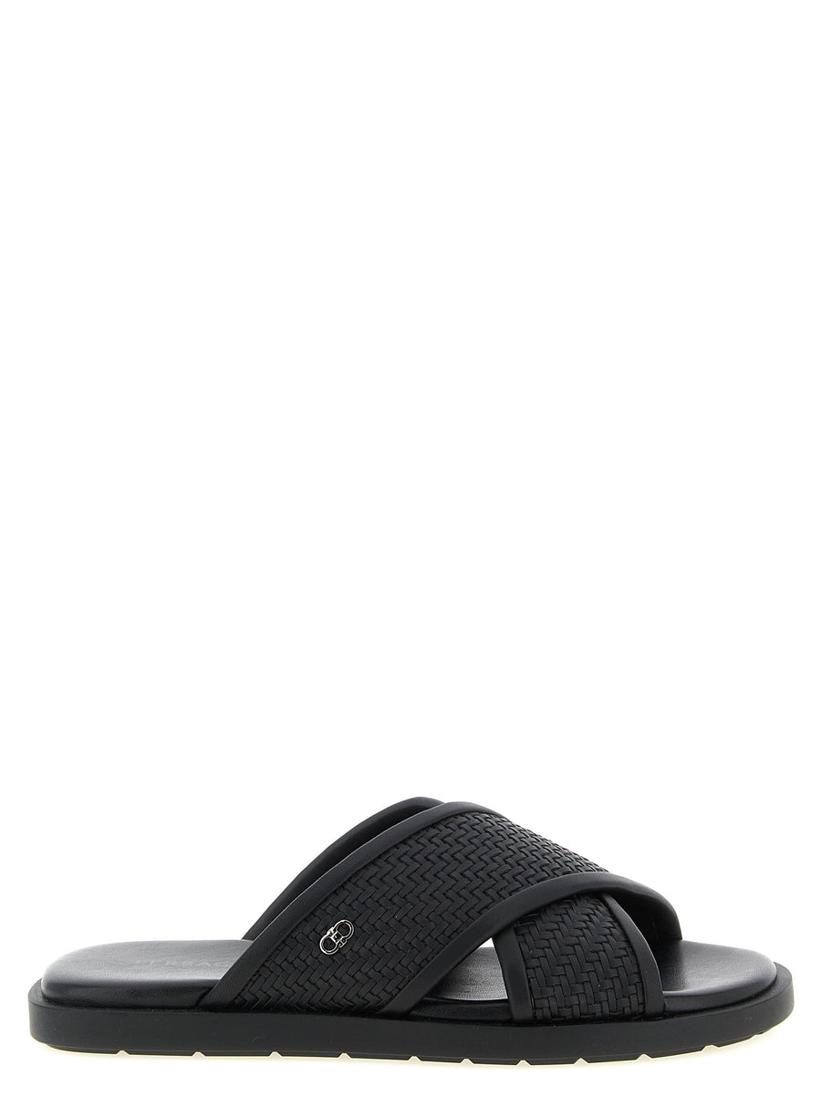 Ferragamo Brise Sandals — Black