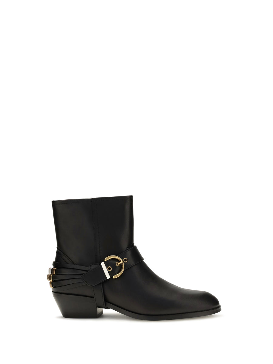 Jane 07 Leather Ankle Boots Black