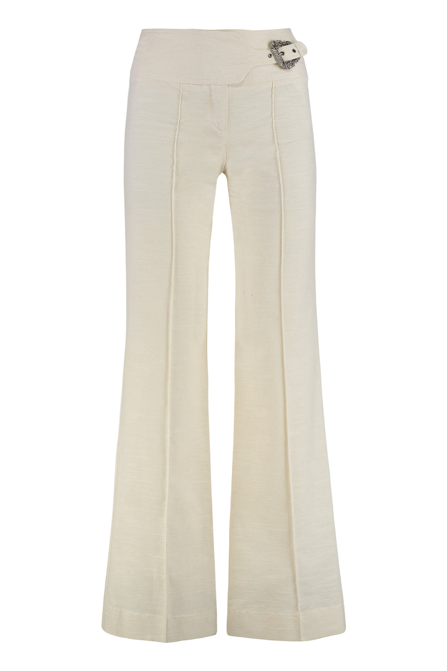 Straight-Leg Cotton Trousers Cream Straight
