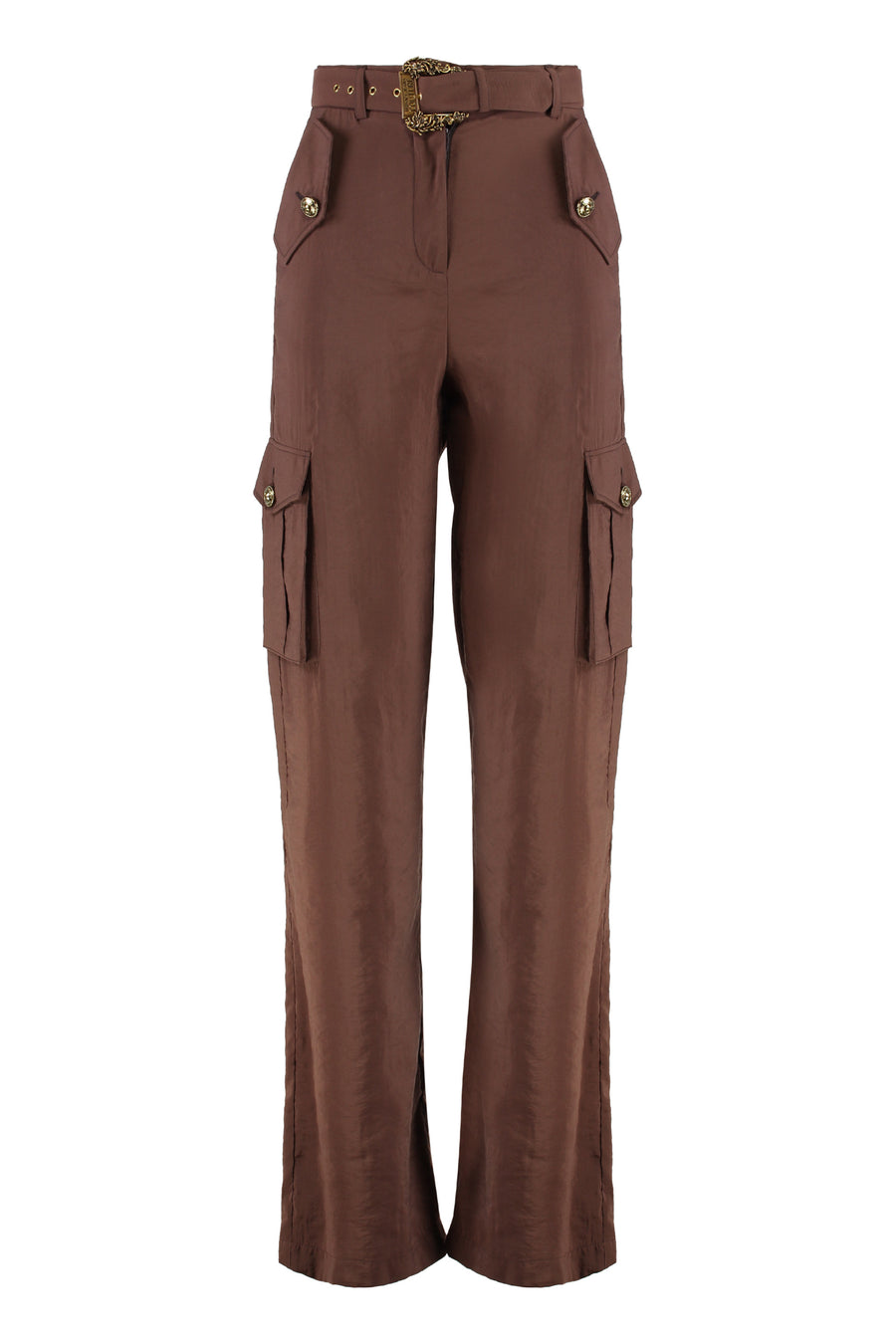 Versace Cargo Trousers Brown Modal Wide-leg