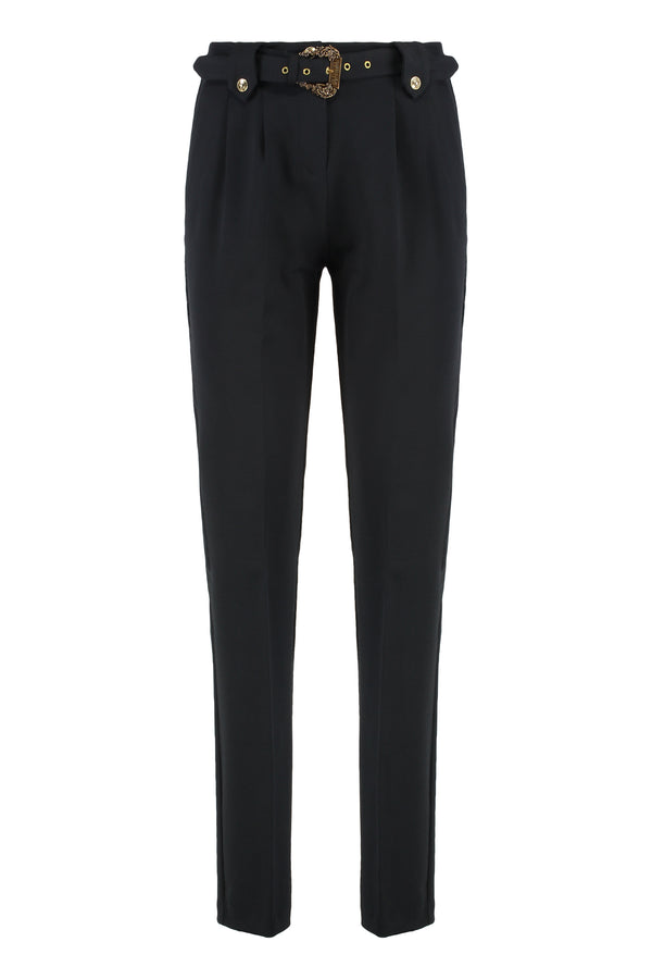 Versace Stretch Viscose Trousers Black Straight