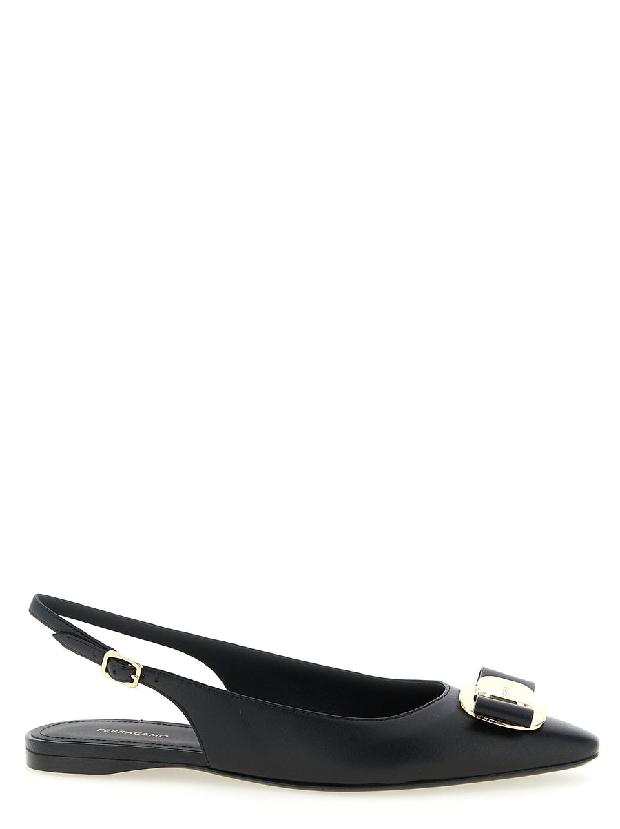 Ferragamo Zelmy Slingback Flat — Black