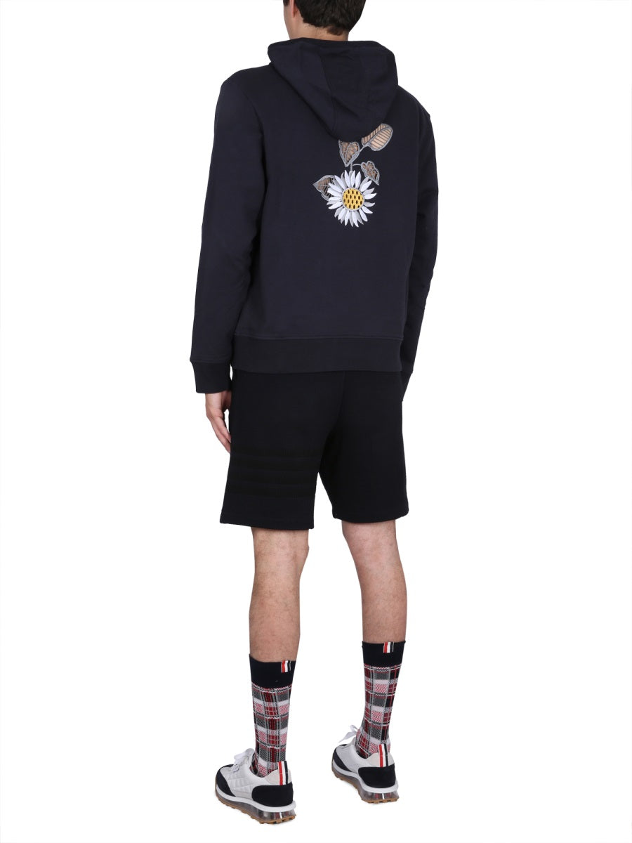 Embroidery Sweatshirt Blue Cotton Sweatshirts
