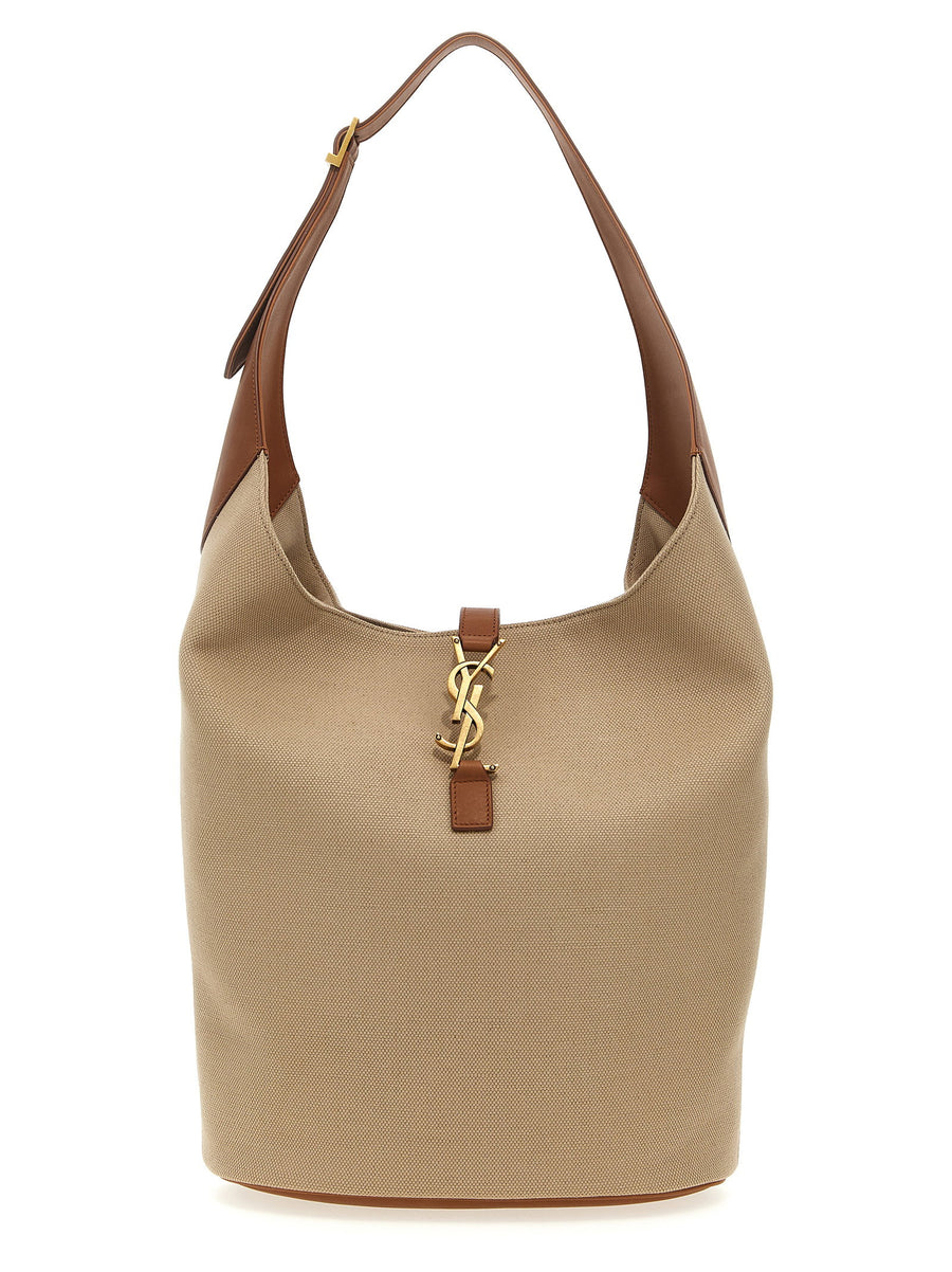 Saint Laurent Le 5 à 7 Shoulder Bag — Beige