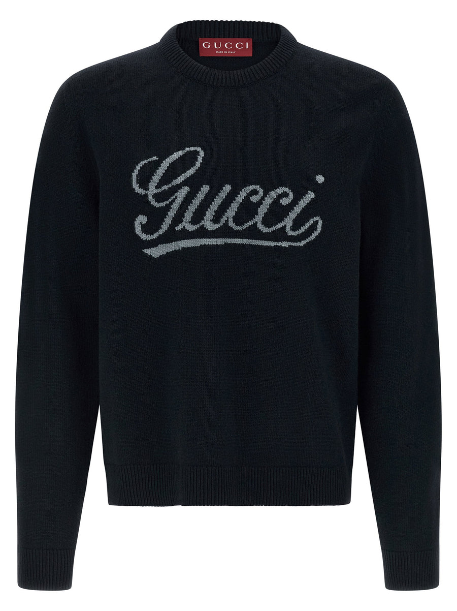 Gucci شعار قطعة أنقارسي كنزة — أسود