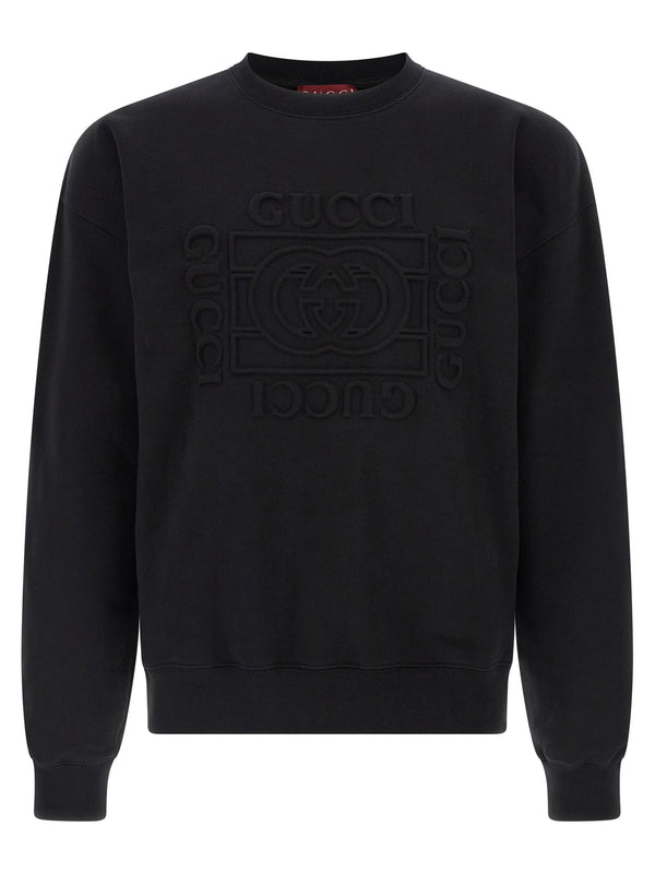 Gucci Embossed GG Logo Sweatshirt — Black
