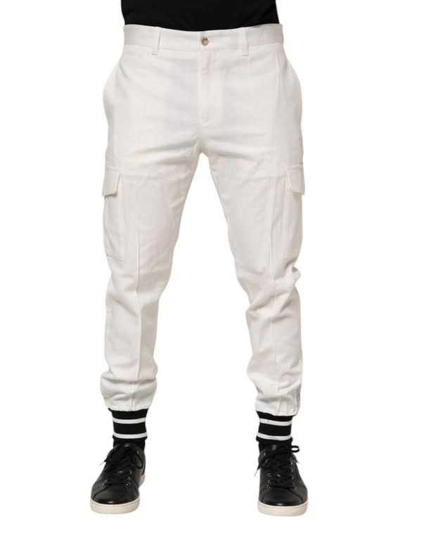Dolce & Gabbana 99% Cotton 1% Spandex cargo pants in white