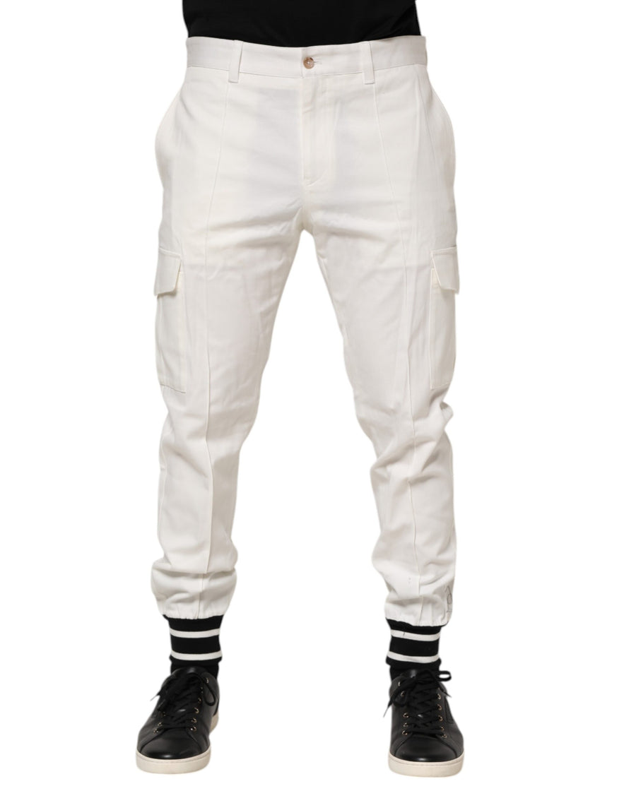 Dolce & Gabbana 99% Cotton 1% Spandex cargo pants in white