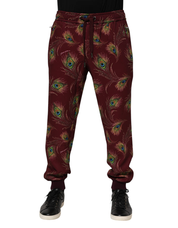 Dolce & Gabbana 96% Polyester 4% Elastane joggers in burgundy