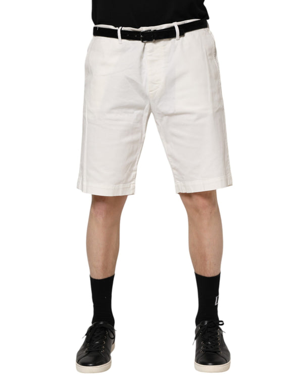 Dolce & Gabbana 97% Cotton chino shorts in white