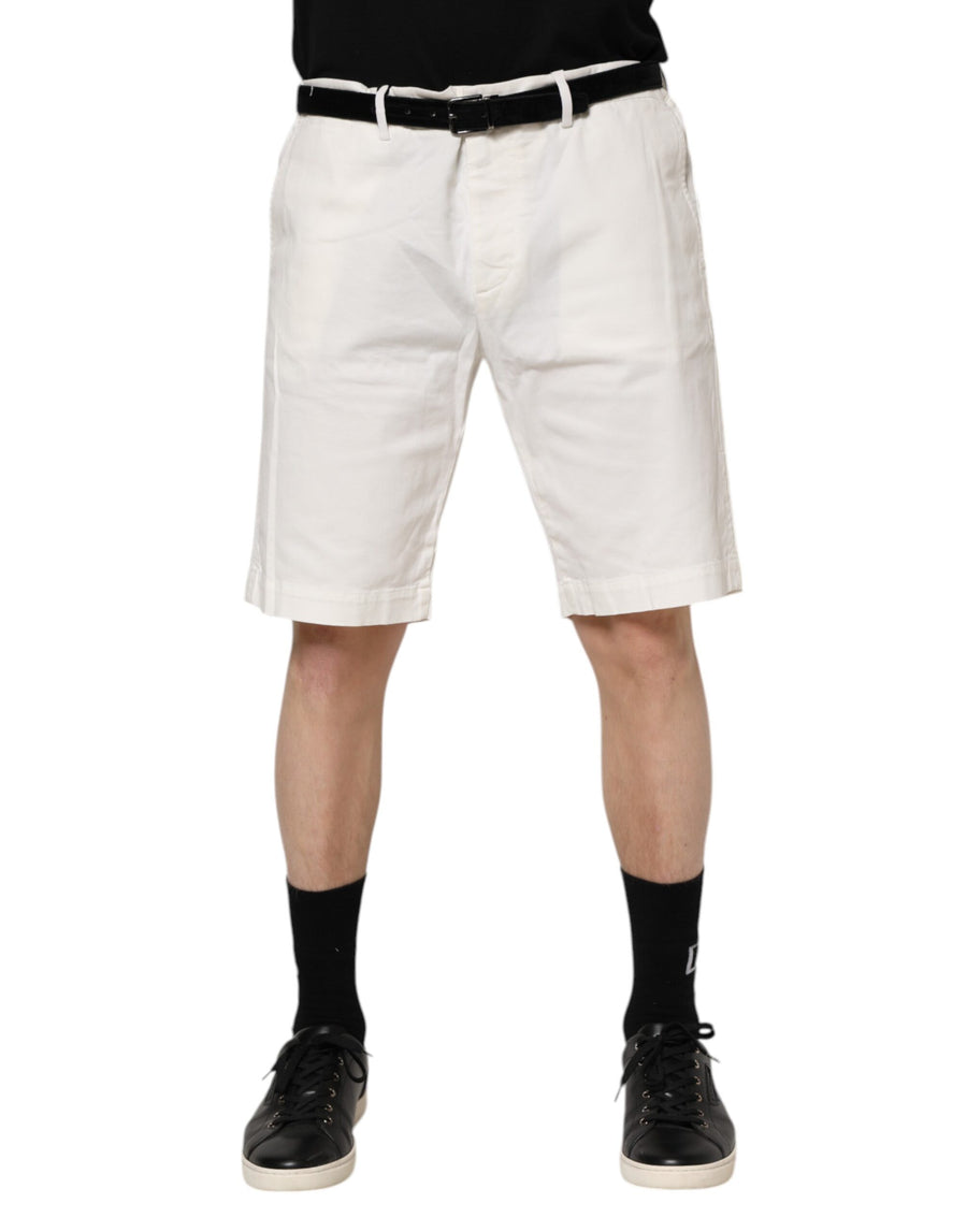 Dolce & Gabbana 97% Cotton chino shorts in white