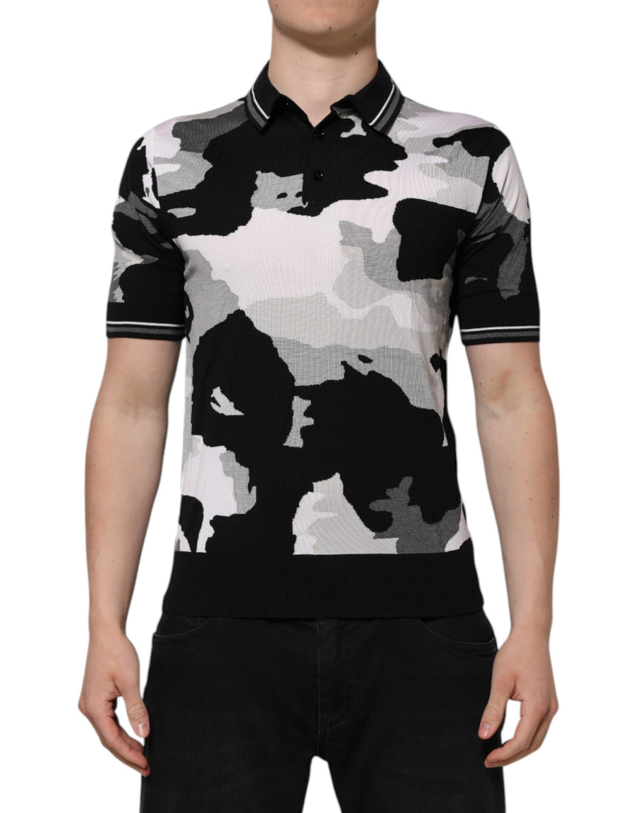 Dolce & Gabbana 92% Silk 5% Nylon 3% PU polo in multicolor