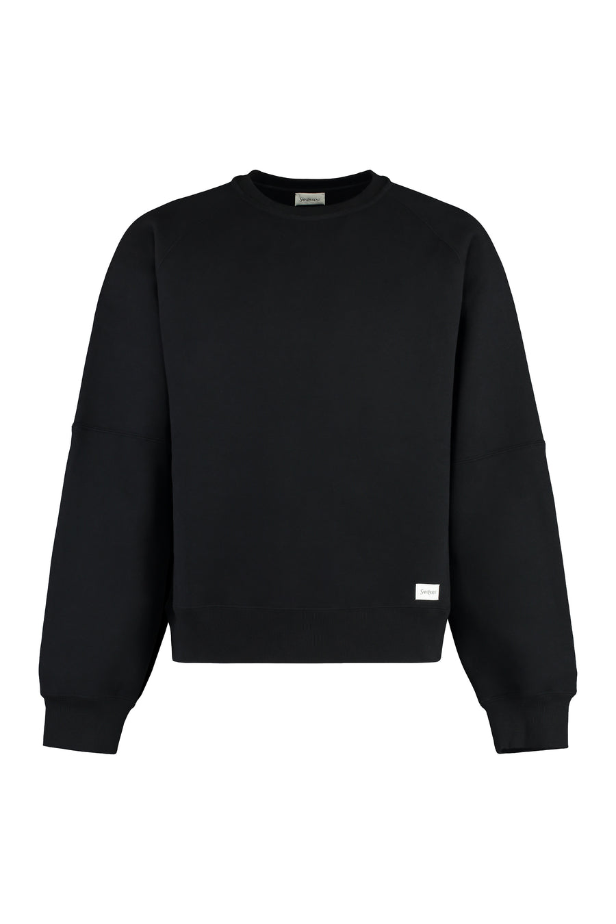 Crew-Neck Cotton Sweatshirt Black Sweatshirts