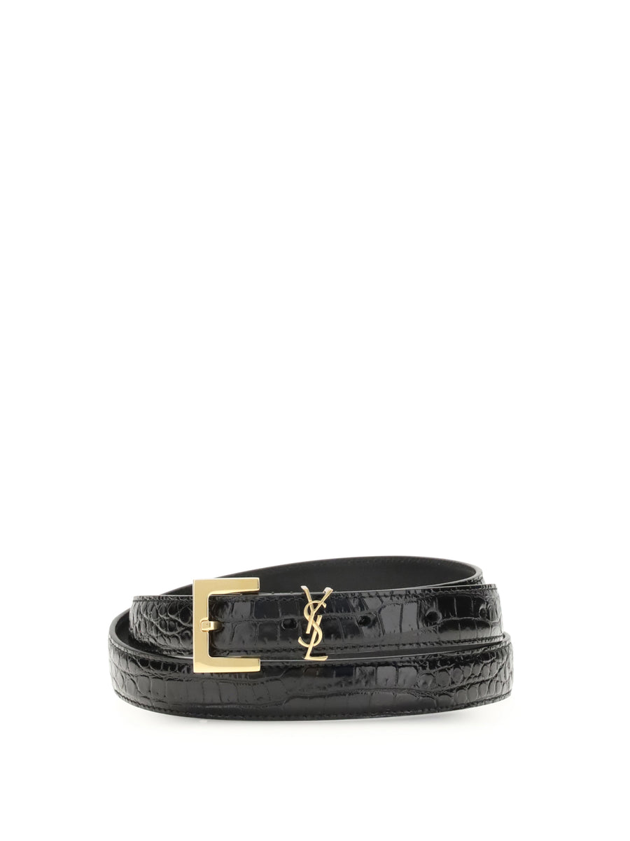 Belt Cassandre Crocodile-Effect Black