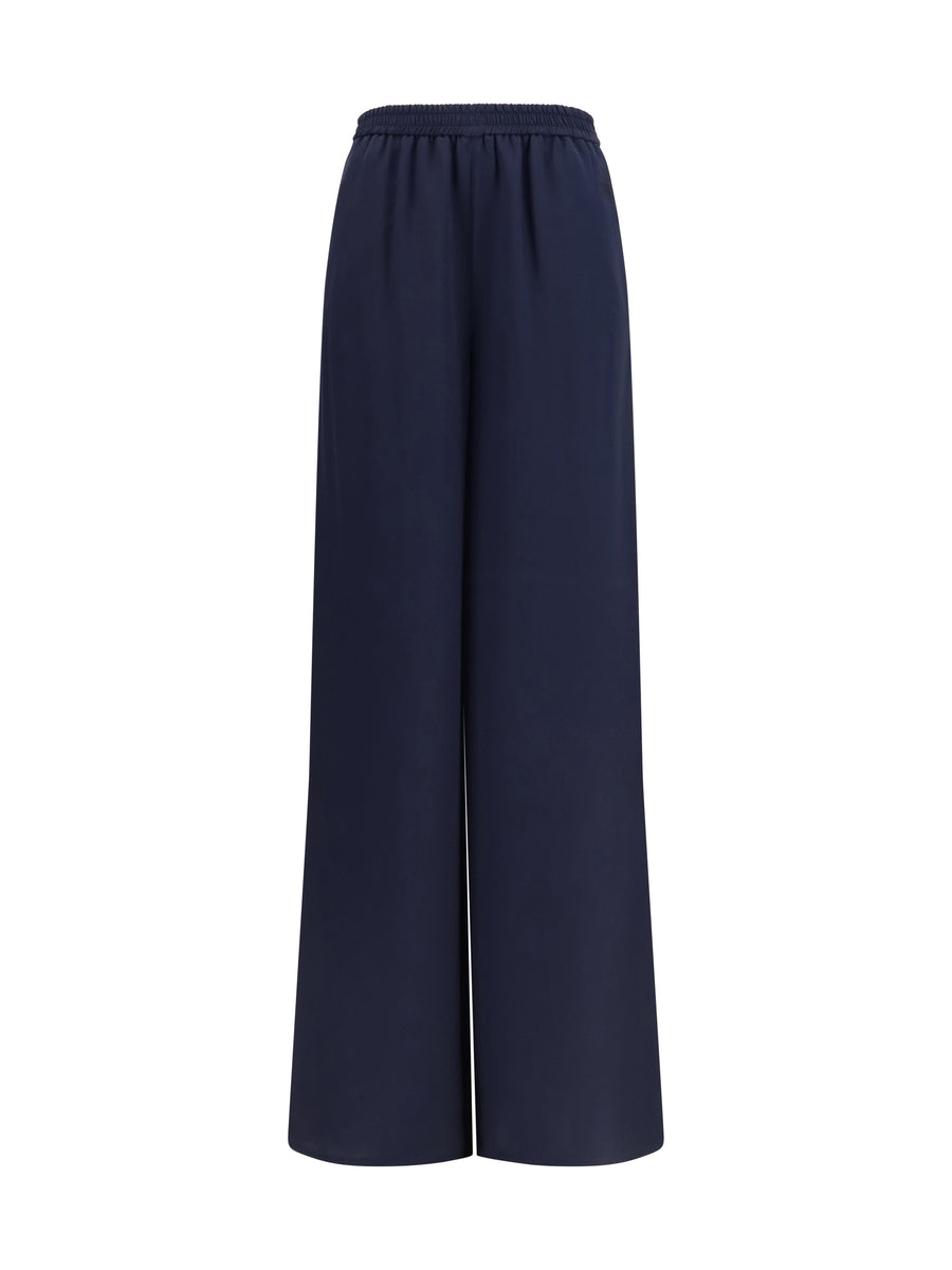 Max Mara 100% Silk trousers in navy