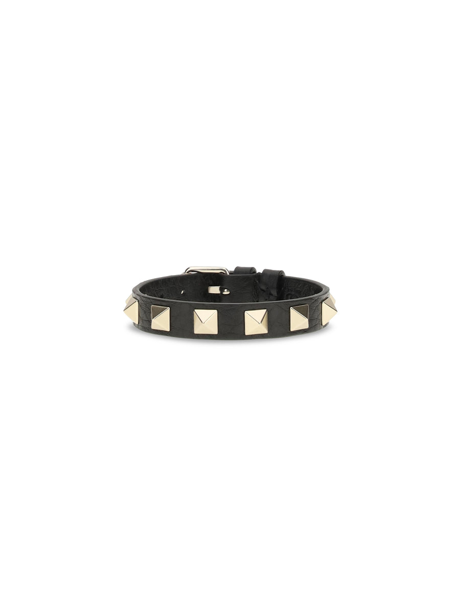 Leather Bracelet Rockstud Vitello Black Calf Bracelets