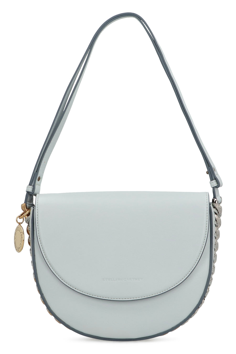 Shoulder Bag With Flap Light Blue Polyester