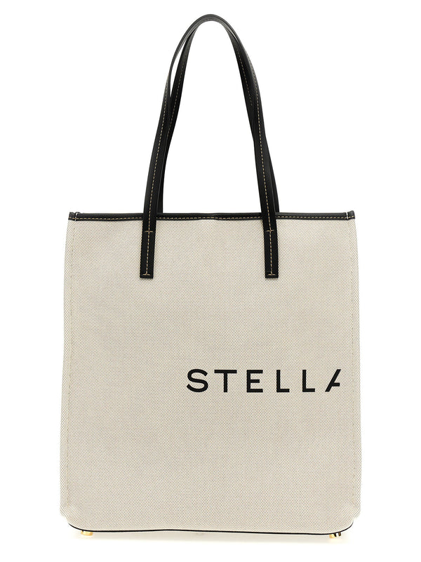 حقيبة كاري Stella Mccartney شعار كانفا باللون الكريمي