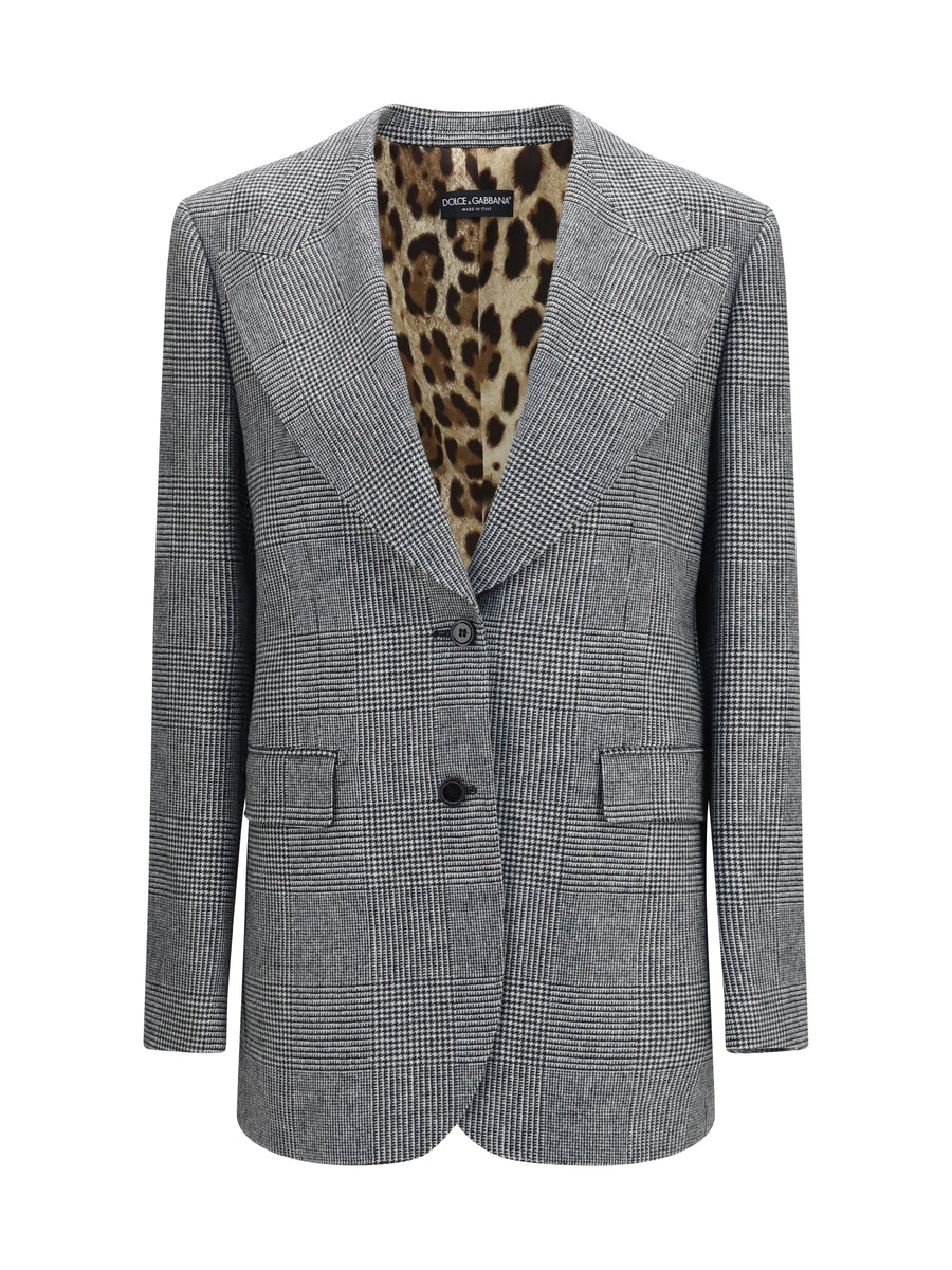 Prince Of Wales Single Breasted Blazer Quadri-check-tartan Jacket