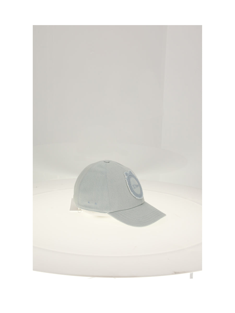 Hat D Player Medallion Denim Blue Cotton