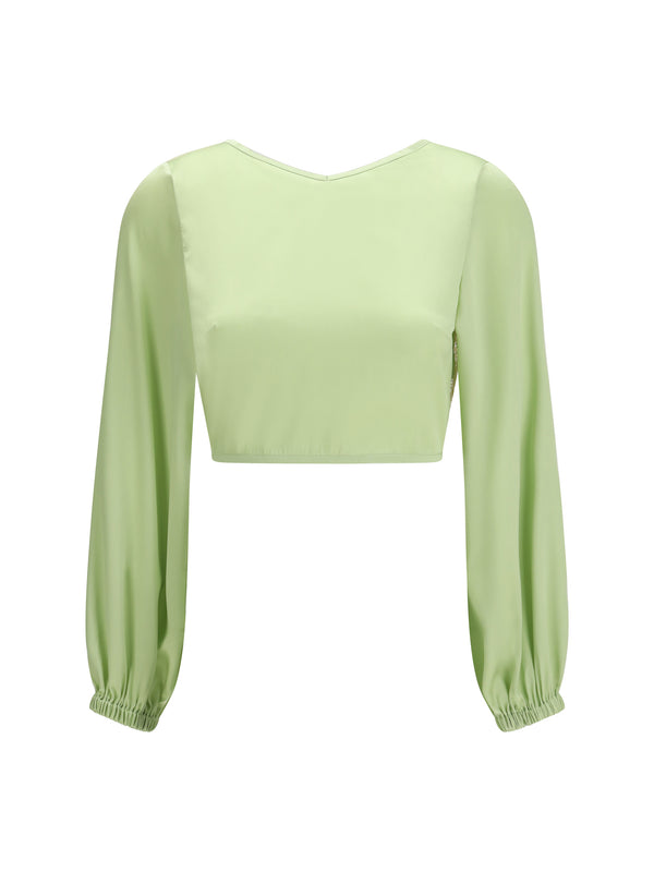 Kristina Ti Outer: 93% silk blouse in green