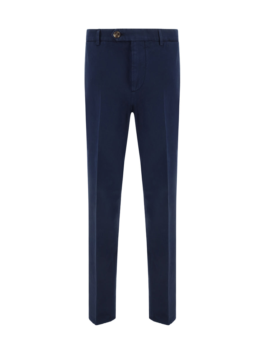 Brunello Cucinelli 100% COTTON trousers in navy