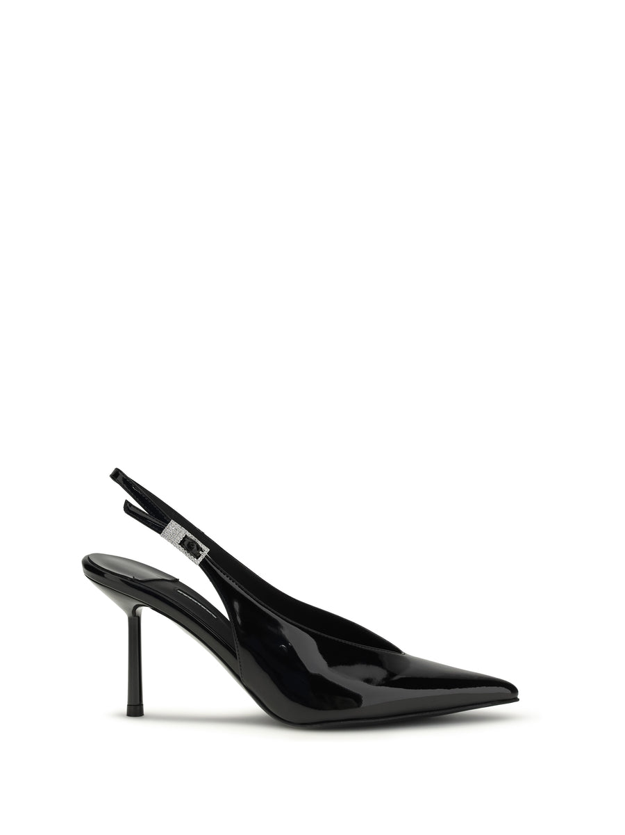 Le Silla 100% Calf Leather Bos Taurus slingback pump in black
